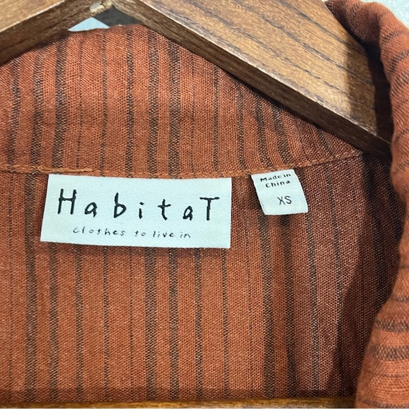 Habitat Oversized Crinkle Tunic Blouse Lagenlook Textured Button Front Shirt - Picture 8 of 12